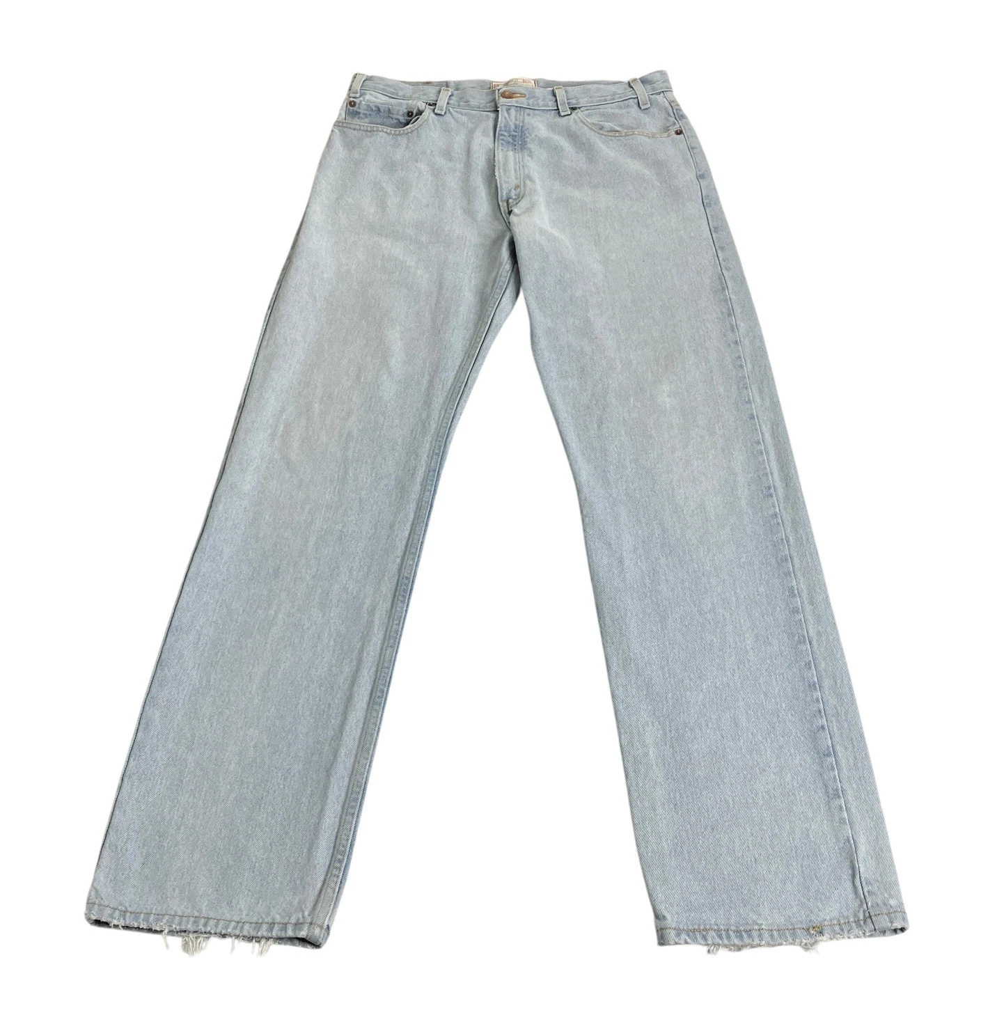 Y2K Levi's Signature Jeans Mens 36x35 Light Wash Denim Frayed Hem Western Work