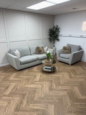 Grey DFS Sophia 3 Seater Sofa and Matching Armchair - Delivery Available