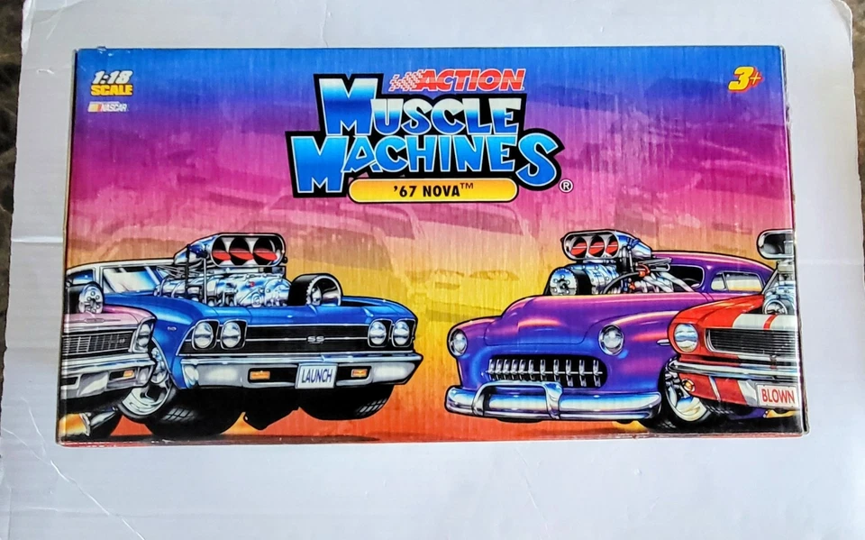 Rare 67 Chevy Nova 1:18 Action Muscle Machines Dale Earnhardt Goodwrench Diecast - Image 2 of 4