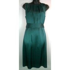 Talbots Formal Emerald Green Dress Women's 8 with Belted Tie- Holiday