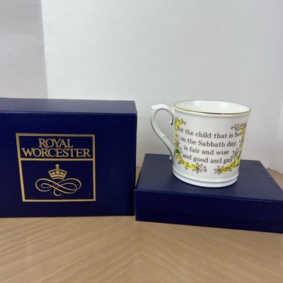 ROYAL WORCESTER SABBATH DAY CHILD HAND PAINTED BONE CHINA MUG ENGLAND