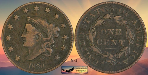 Photo of a 1830-P Large Cent from an eBay listing that sold on Jul 16, 2026
