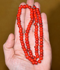 Vintage Venetian Red White Heart Glass Beads Collected 25 YRs Ago, African Trade