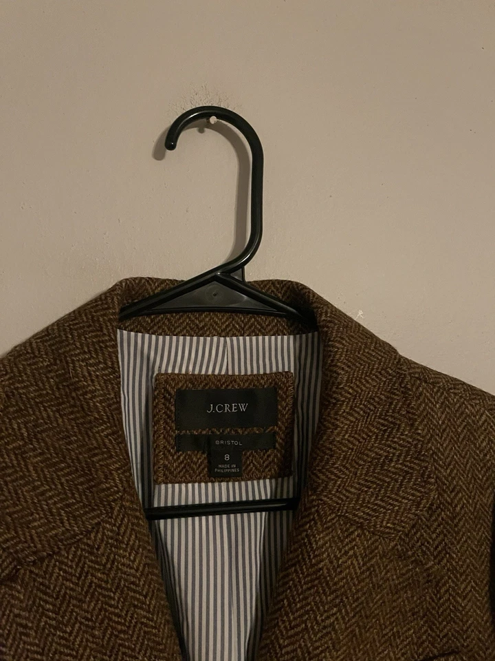 Blazer J.Crew Bristol avellana lana inglesa espiga marrón BA441 - Para mujer 8 Foto 3 de 4