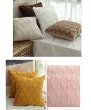 18x18'' Fluffy Sofa Cushion Cover Geometric Pillowcase Furry Pillow Home Decor