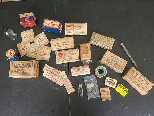 New ListingLot Of Vintage World War WW2 Era Military Medical Supplies All Original Boxes