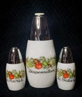 Vintage Westinghouse Gemco Milk Glass Spice Of Life Sugar Salt Pepper Clean Nice