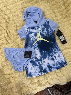 Jordan Cloud Dye Hooded Mesh Dress 2 Piece Set Blue Size 18 months Jordan Air