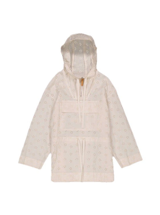 Moncler Ladies Natural Asnen Broderie Anglaise Jacket New Size M thumbnail 5