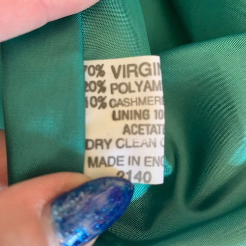 Vintage Retro 1980’s Power Dressing Wool/Cashmere Designer Blazer Size 14 - Picture 6 of 9