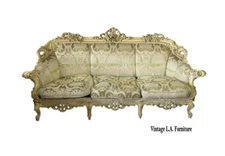 Antique French Louis XVI Italian Rococo Baroque  Settee Sofa Down Cushion