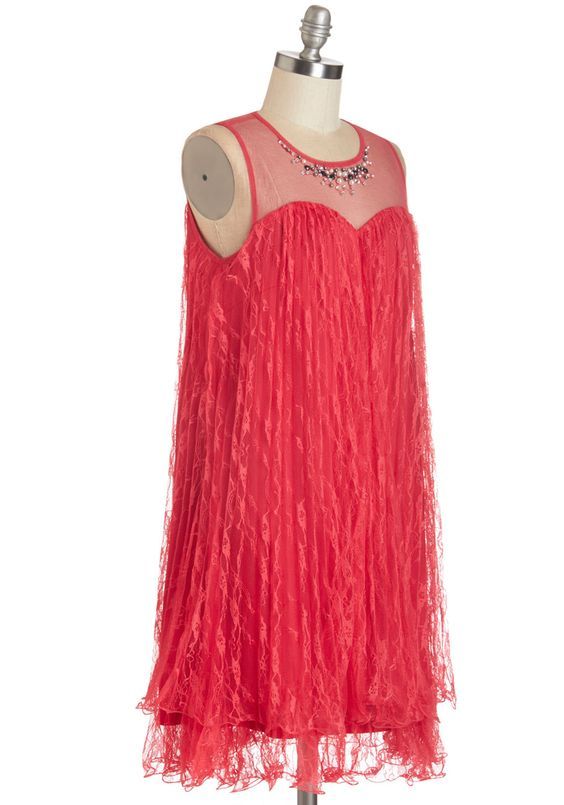 Modcloth Strawberry Salsa Dress NWT Sz S Red strawberry lace shift/belted |  eBay