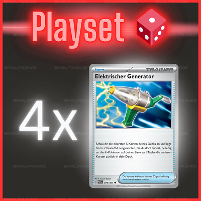 4x Elektrischer Generator 079/091 PAF  NM  DE  Playset Pokemon 170/198 SVI