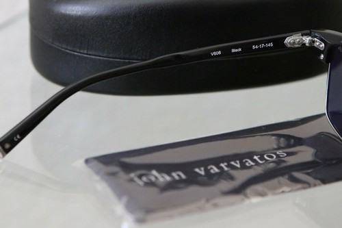 John Varvatos V606 Polarized Square Brow-Line Sunglasses Made in Japan $295 NEW - Picture 5 of 7