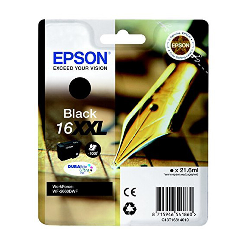 Тонировочный патрон Epson 16XXL schwarz 215 мл для Epson WF-2660DWF 10190₽