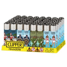 48 Accendini CLIPPER LARGE VINTAGE WEE CON ESPOSITORE NUOVA COLLEZIONE