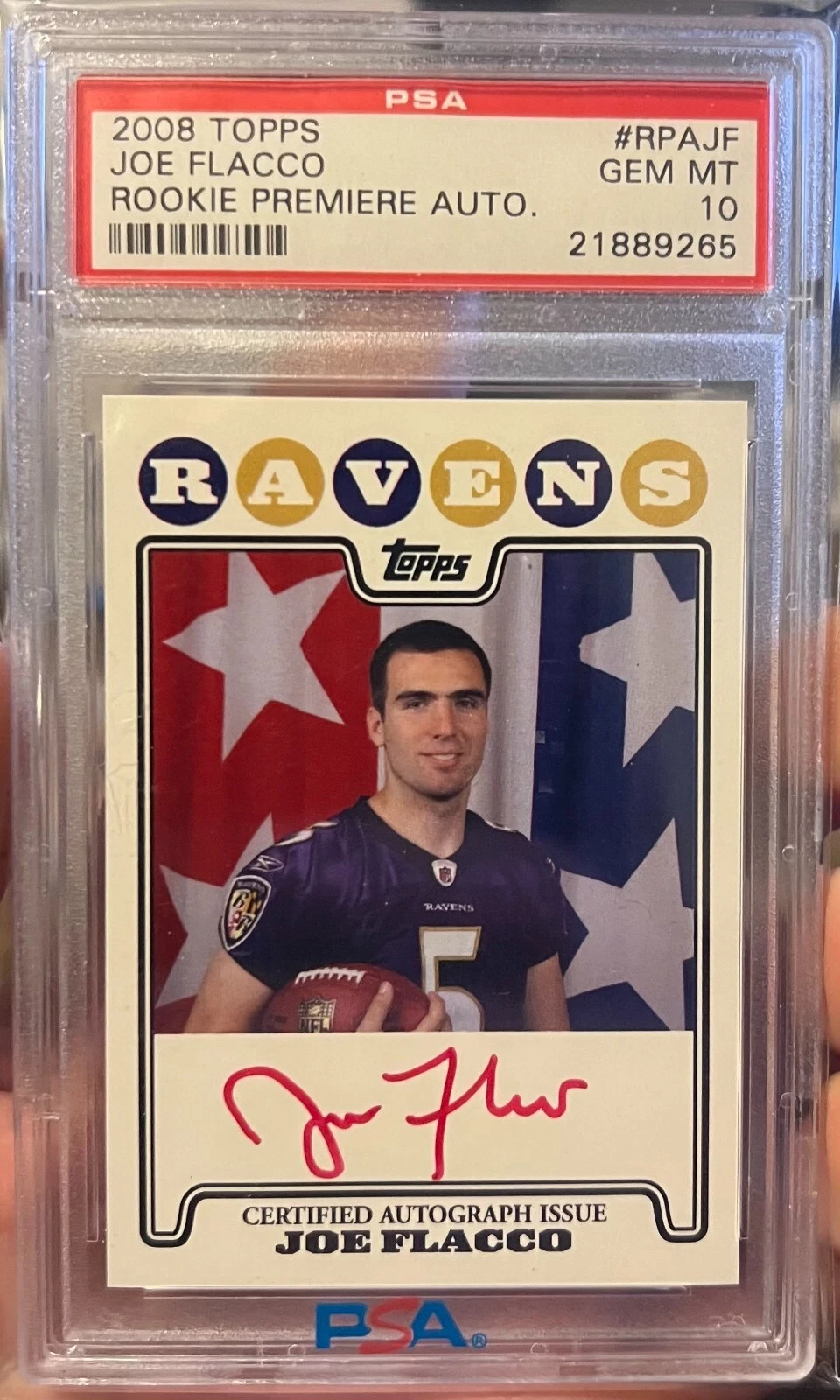 Joe Flacco Topps Rookie Premiere Autograph #RPAJF Base