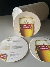 NEW 125 Stella Artois “Perfect Pour” Beer Coasters Bar Glass Mat Coaster