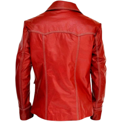 Men's Mayhem Club Jacket Biker Red Leather Coat Inspired by FC