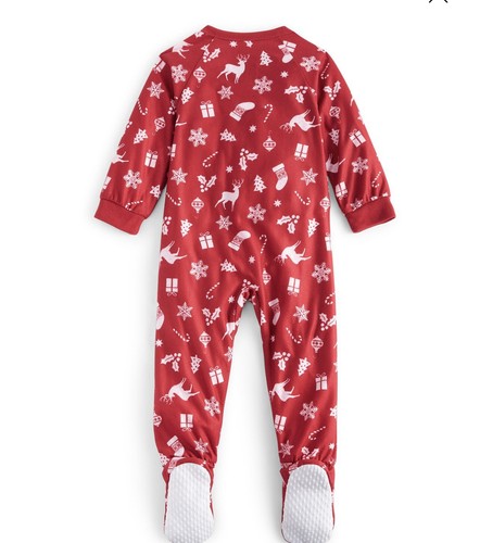 FAMILY PAJAMAS Christmas PJ's for toddlers "Merry" One piece with feet 12M - Picture 2 of 3