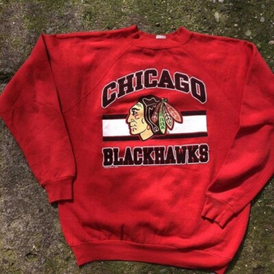 Chicago Blackhawks × Vintage Chicago nfl crewneck sweatshirt AN39888