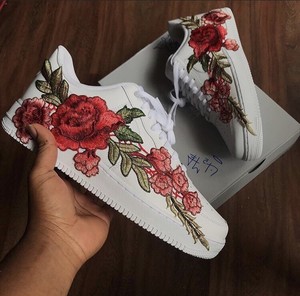 air force 1 white with roses