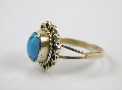 Vintage Mexican Mexico Sterling Silver 925 Ring Blue Stone Jewelry