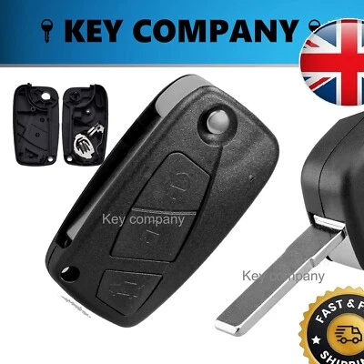 Remote 3 Button Flip Key Case For FIAT PANDA IDEA PUNTO STILO DUCATO .