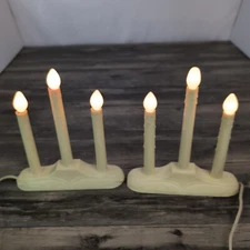 2 Vintage Triple Light Candolier With Bell Base Christmas Candle Lamp Tested 