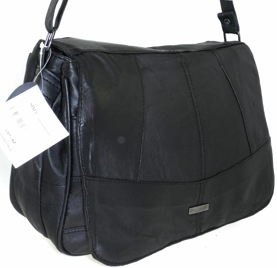 Women Ladies Genuine Lorenz Patch Leather Organizer Shoulder Bag Handbag Ad26