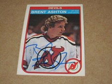 BRENT ASHTON AUTOGRAPHED SIGNED 1982 O-PEE-CHEE OPC ROOKIE RC CARD # 135