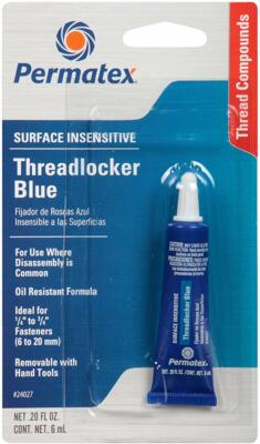 Permatex Surface Insensitive Threadlocker Blue for 1/4'' to 3/4'' Fasteners 24027