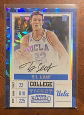 T.J. Leaf 2017 Contenders Draft Ticket RC 3/23 Auto #63 SP Cracked Ice Refractor