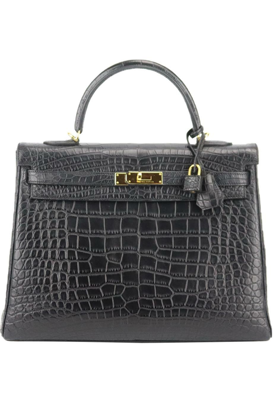 HERMÈS 2013 KELLY 35CM MATTE ALLIGATOR MISSISSIPPIENSIS LEATHER BAG