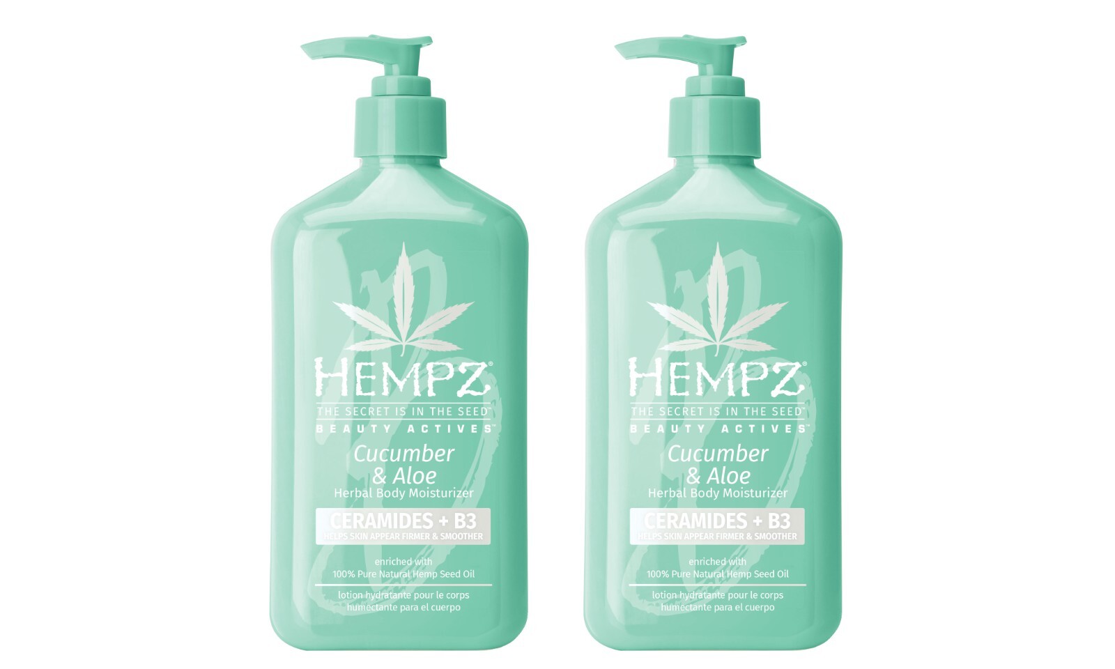 Hempz Beauty Collection Moist 17oz X 2 Pack Bundle - Choose Your Favorite Scent!