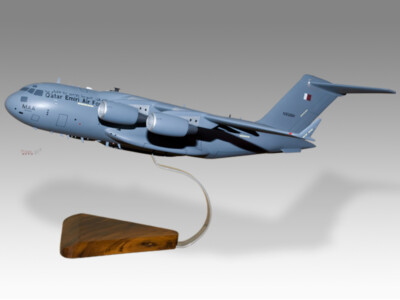Boeing C-17 Globemaster III Qatar Emiri Air Force Wood Handcrafted Display Model