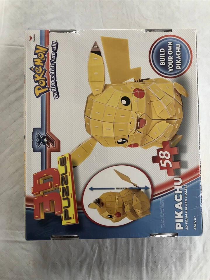 Pokemon 3D Pikachu головоломка / 58 изделий 3D пены сзади головоломка новый запечатанный - Изображение 2 из 3