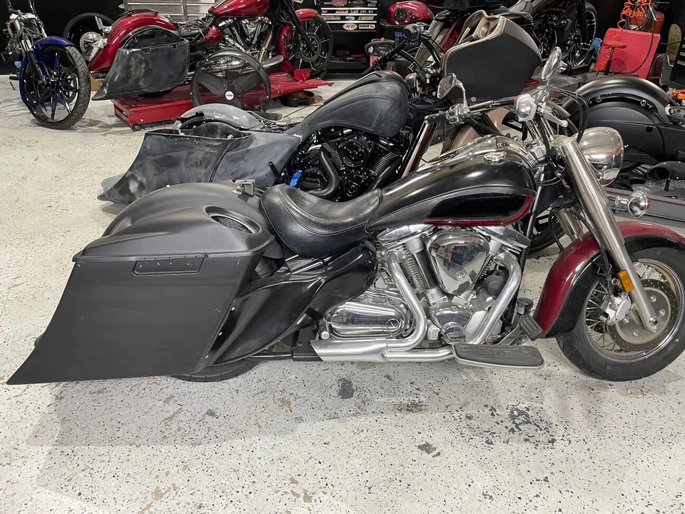 Capas laterais esticadas para motocicleta Yamaha Road Star 1999-up - Imagem 3 de 4