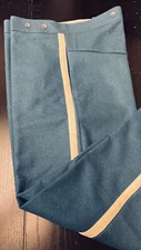 Mexican War Era re-enacting, White Stripe Inf. Sky-Blue Wool Trousers 36" W, NEW