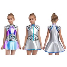 Girls Dress Party Skirt Ball Costume Princess Sleeveless Cosplay Back Zip Rave