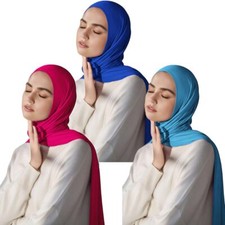 Jersey Hijab Scarf for Women Long Soft Muslim Turban Hair Wrap Headwrap Scarv...