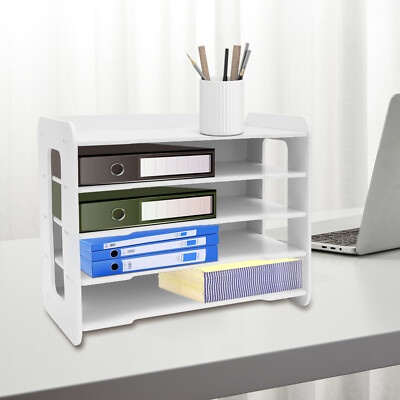 5 Tier Desktop Organizer Office Letter Document Storage Rack Book Paper Holder