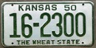 1950 Kansas License Plate — photo 1