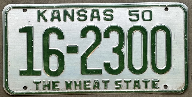 1950 Kansas License Plate
