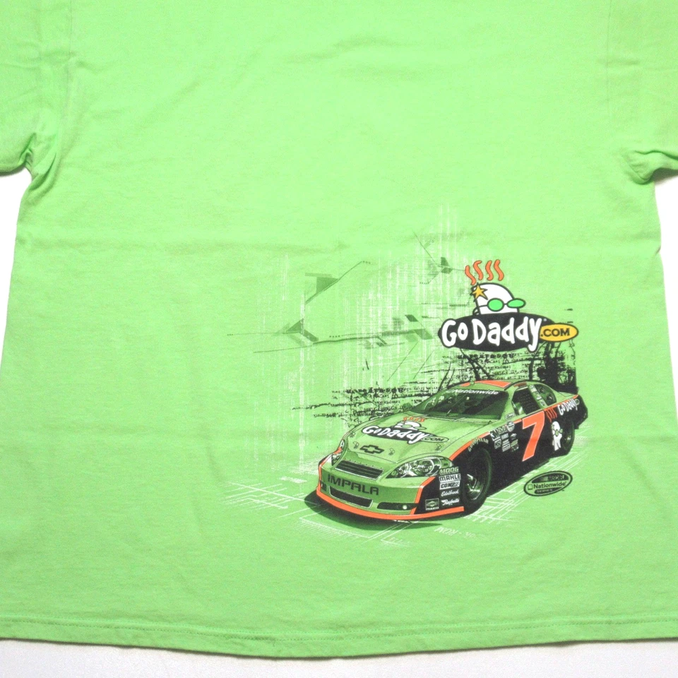 Camiseta Vintage Danica Patrick Racing Go Daddy NASCAR Estampa 2 Lados Me Masculina Extra Grande - Imagem 3 de 4