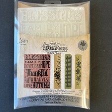 Holtz Thankful Background Borders Embossing Folder Set Texture Fades 657466 New