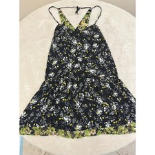 Princess Vera Wang Tunic Blouse Womens XL Black Floral Sleeveless Tie NEW!