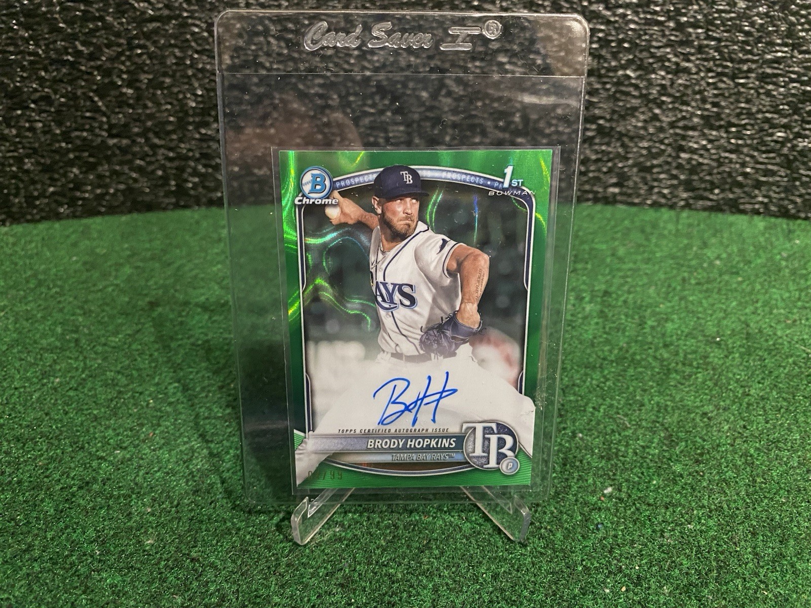 2025 1st Bowman Chrome ~ Brody Hopkins ~ Green Lava Refractor Auto /99 Rays