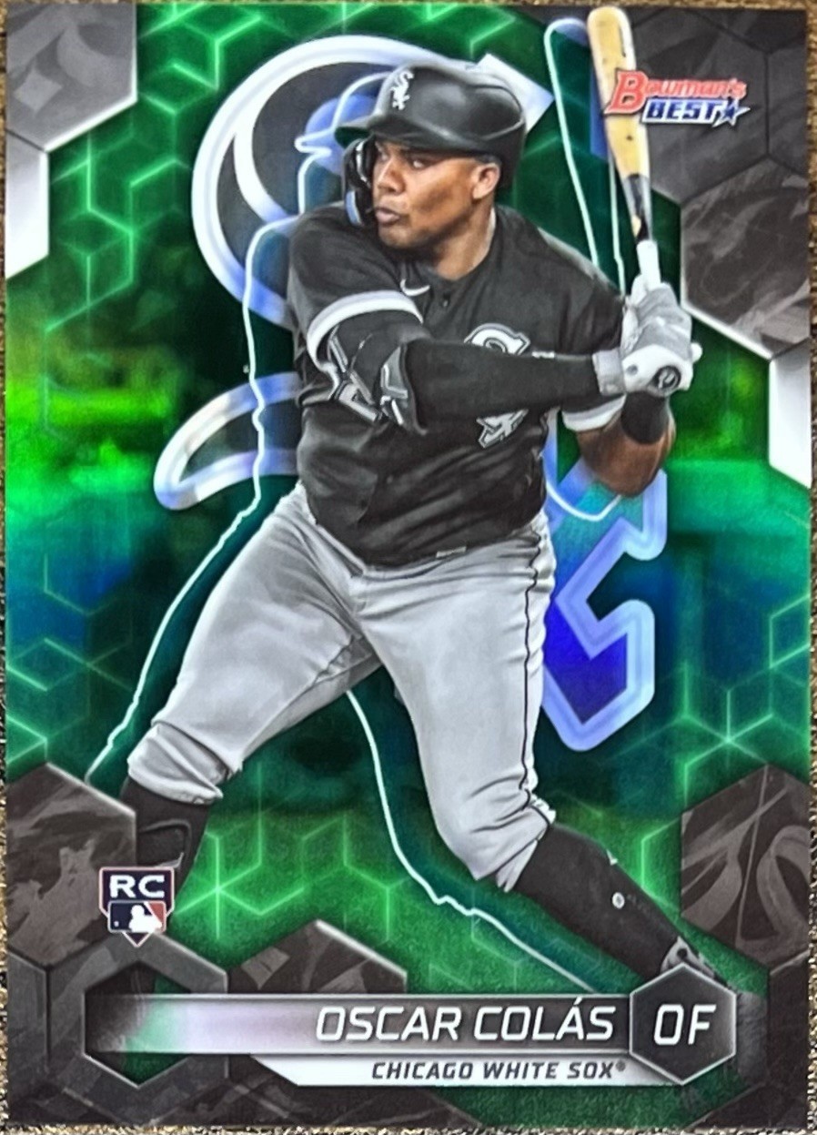 Oscar Colas 2023 Bowman’s Best Green Refractor Rookie #20/99 White Sox #33