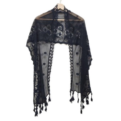 Auth JILL by JILLSTUART - Black Nylon Cotton Scarf
